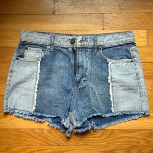 Two-Tone High Waisted Shorts